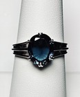 The "Midnight Sea" Ring 2.5ct. Blue Indicolite Tourmaline 8 X 10mm unheated — photo 1