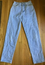 Vintage BILL BLASS High Waisted Size 6 Mom Jeans Denim 80 s Tapered Light Wash
