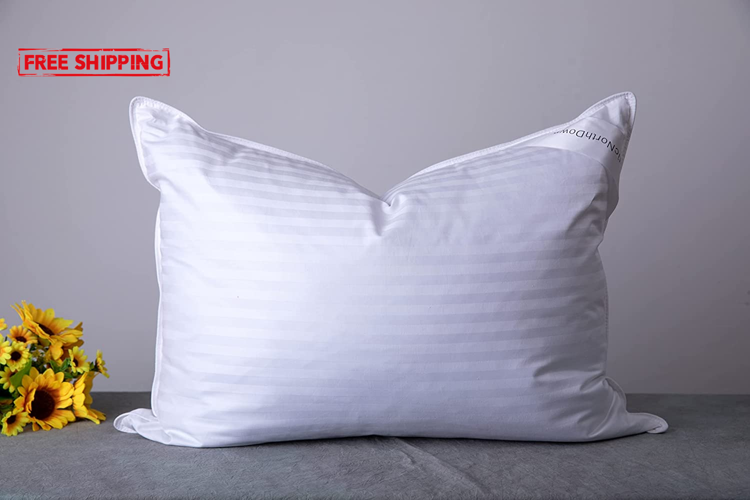 Luxury Goose Down Hotel Pillow for Restful Sleep - 1 Pack  