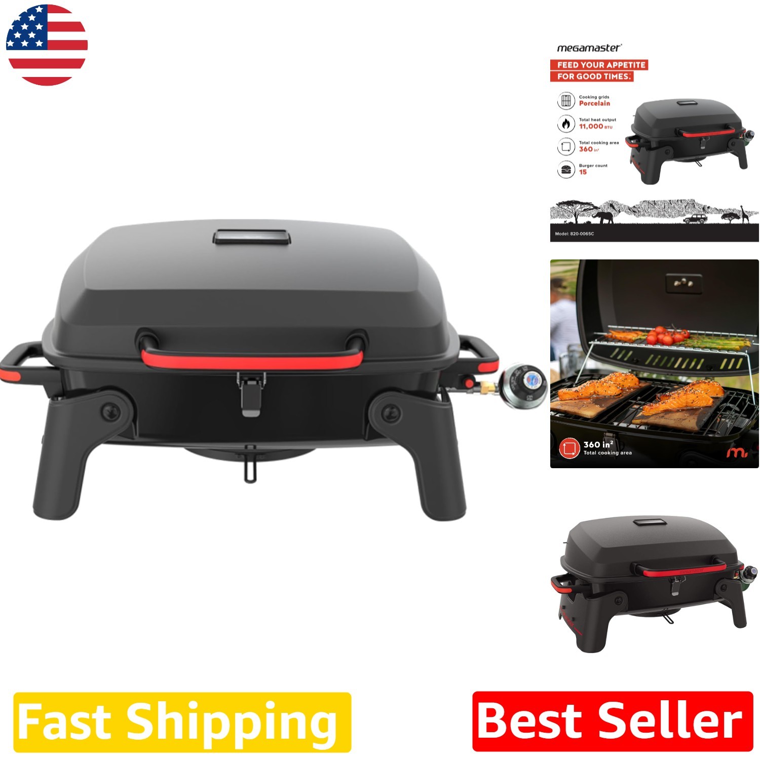 Compact 1-Burner Propane Grill Stainless Steel