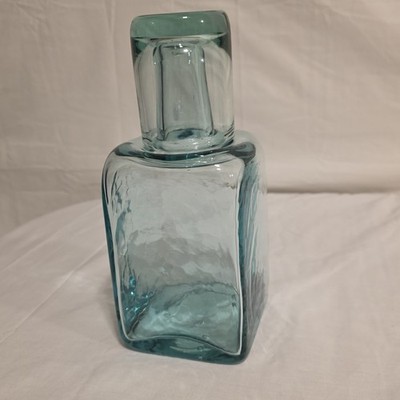 Kalalou CRL5134 Bedside Water Carafe Drinking Glass Green Recycled Glass 8x4 