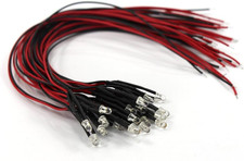 20pcs Pre Wired 3mm Warm White Led Lamp Light Set 12v 18v For Train Layout