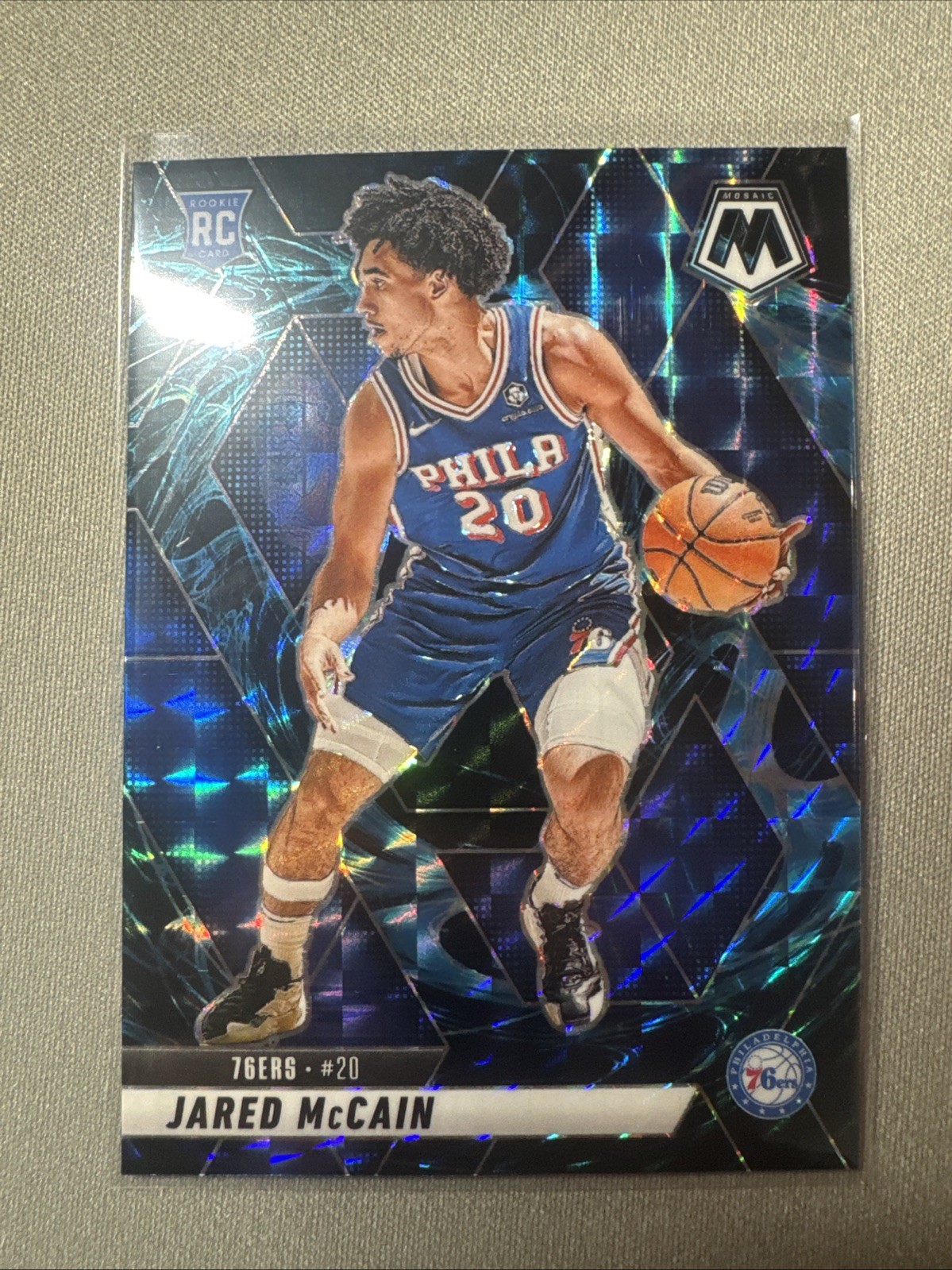 2024-25 Panini Mosaic Rookies Jared McCain #228 Genesis Mosaic Prizm (RC) 76ers
