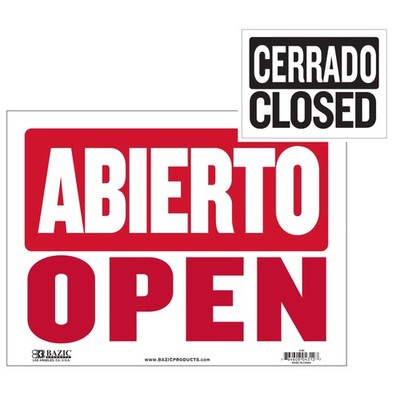 BAZIC Open & Closed Sign, Double-Sided Vinyl Plastic, 9''x12'', Waterproof, 1 Pc