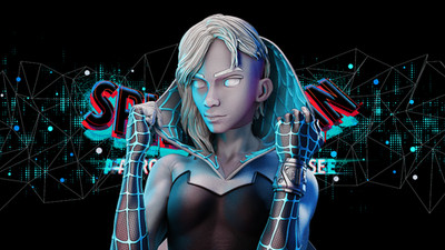 Spider-Gwen Büste 3D gedruckt 16K unbemalt Resin Modellbausatz Maßstab 1:4