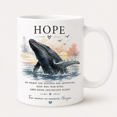 Tassen mit Hope dem Wal (Erinnerung) 