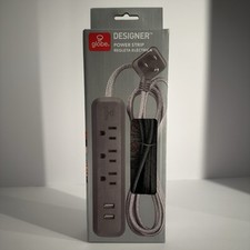 Globe Electric Designer Series 6-foot 3-Outlet 2-USB Surge Protector Power Strip