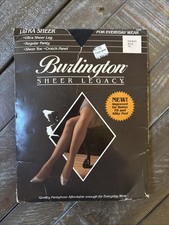 Burlington Sheer Pantyhose Ultra Sheer Vintage Black Size Medium Black 191 New