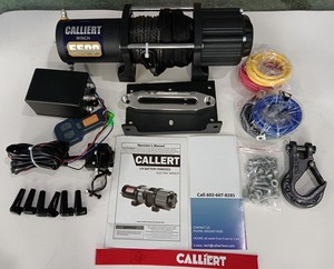 Black 5500LB UTV/ATV Electric Recovery Winch 12V with Synthetic Rope