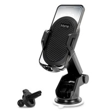 iHome Car Mount, Dashboard/Windshield/Vent Swivel Neck, Silicone Black