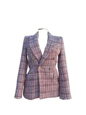 ZARA Pink Tweed Blazer Jacket Size XS
