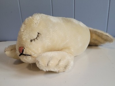 Vintage Steiff ''Floppy Robby'' Sleepy Seal - no button or tags, mohair, 14 inches