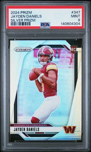 2024 Panini Prizm Football Jayden Daniels #347 Silver Prizm RC PSA 9