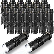 20 Pieces LED Flashlight Mini 3 Mode Tactical Torch Small Water Resistant Poc...