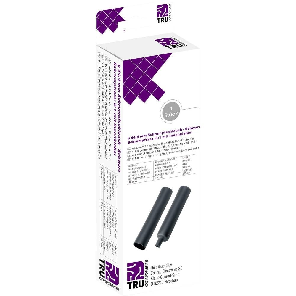 Gaine thermorétractable noire 44.40 mm avec colle TRU COMPONENTS T1904CA049