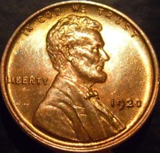 1920-P Lincoln Cent Choice/Gem BU Red Original
