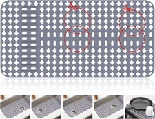 Silicone Sink Mat 28"x14" Sink Protectors Fors Kitchen Sink w/Rear Center Drain