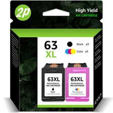 #63XL Ink Cartridge 63XL Replacement for HP OfficeJet 3830 5255 Envy 4520 4512