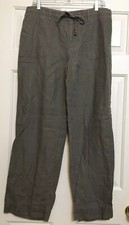 Liz Claiborne size 12R gray linen Audra pants women's