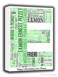 personalised canvas letter initial alphabet word art unique gift