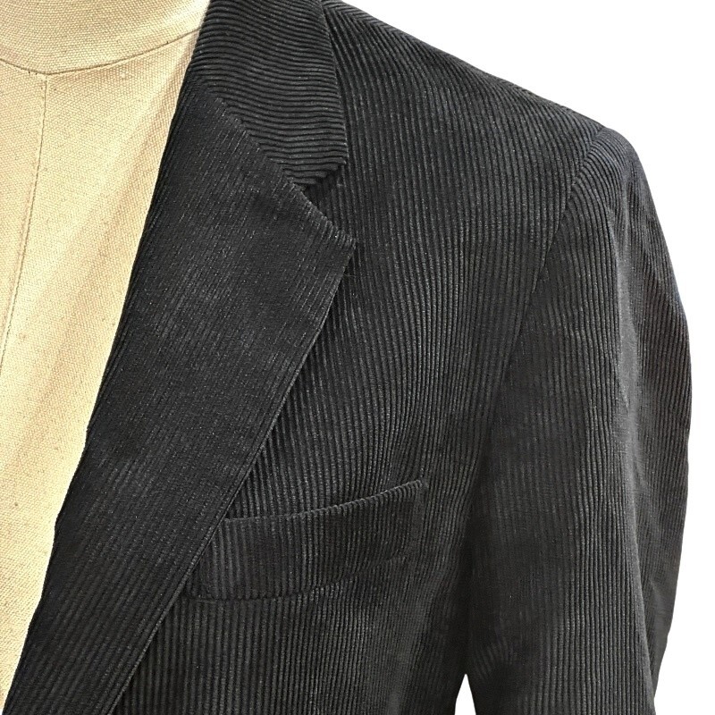 Vintage Class Club Dillards Womens Black Corduroy Blazer Jacket
