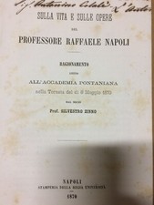 CHIMICA-VITA E OPERE DI RAFFAELE NAPOLI-ZINNO-ANTICA EDIZIONE-1870-LECCE-VESUVIO