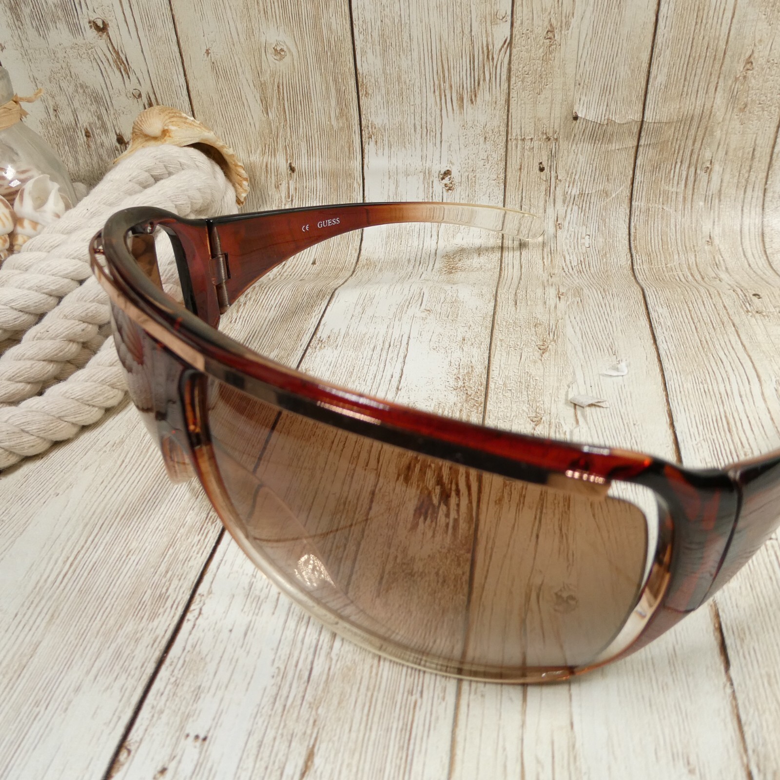 Guess Transparent Brown Gradient Wrap Sunglasses … - image 6
