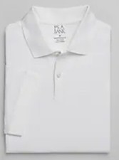 Jos A Bank Polo Shirt Pique Cotton Traditional Fit Bright White 4XLT 4XL Tall