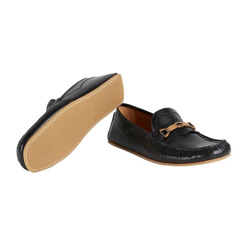 Bruno Parmigiani Penny Loafers Mens 45 Black Leather Driving 