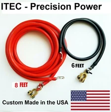 Battery Relocation Kit, # 2 AWG Cable, Top Post 8 FT RED / 6 FT BLACK,USA MADE