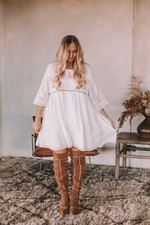 Spell & the Gypsy Collective Designs Suki Smock Bohemian Crochet Lace Ivory M