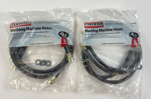 Certified Appliance Washing Machine Hose Black 4 ft 2-Pack in Total 4