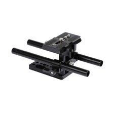 CAMVATE QR Baseplate with 15mm Rod Support System Tripod Plate fr DSLR Camera