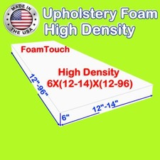 FoamTouch  Upholstery Foam Cushion 6" X 12"-14" X 12"-96" Firm custom cut