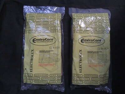 (2) 12-Count Bags EnviroCare Micro Filtration Vacuum Bags Style U Electrolux Up