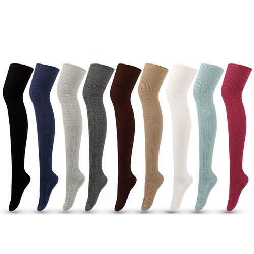 Frauen Winter Warme Gestrickte Socken Über Knie Lange Oberschenkel Hohe 〒 - Bild 6 von 21