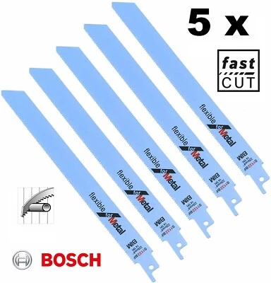 5x ORIGINAL Bosch S1122BF Säbelsägeblätter Metall Blech Platten Holz Feinschnitt