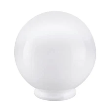 Replacement Lamp Post Globe White Acrylic with 3-1/8" Neck 6" Diameter