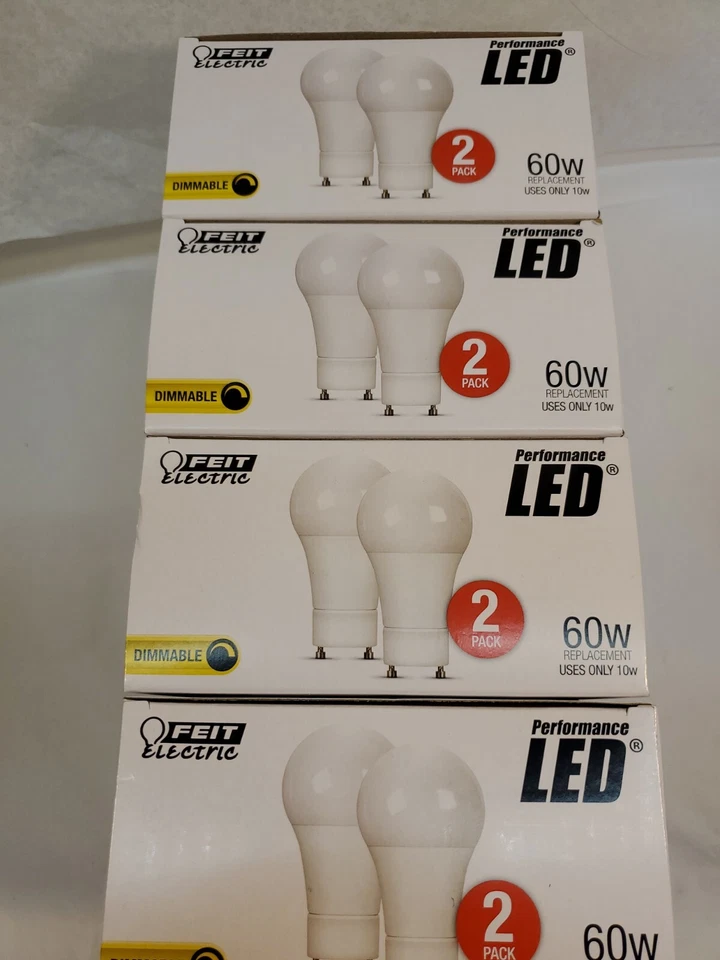 (4 sets of 2-Pk) Feit LED Plug-In Bulb A19 GU24 Base 60W Dimmable 800 Lumens - Image 2 of 4