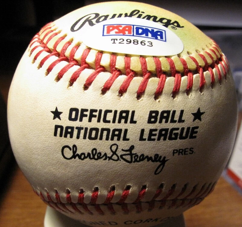 LINDY McDANIEL FIRMADO FEENEY BÉISBOL (PSA) Foto 3 de 3