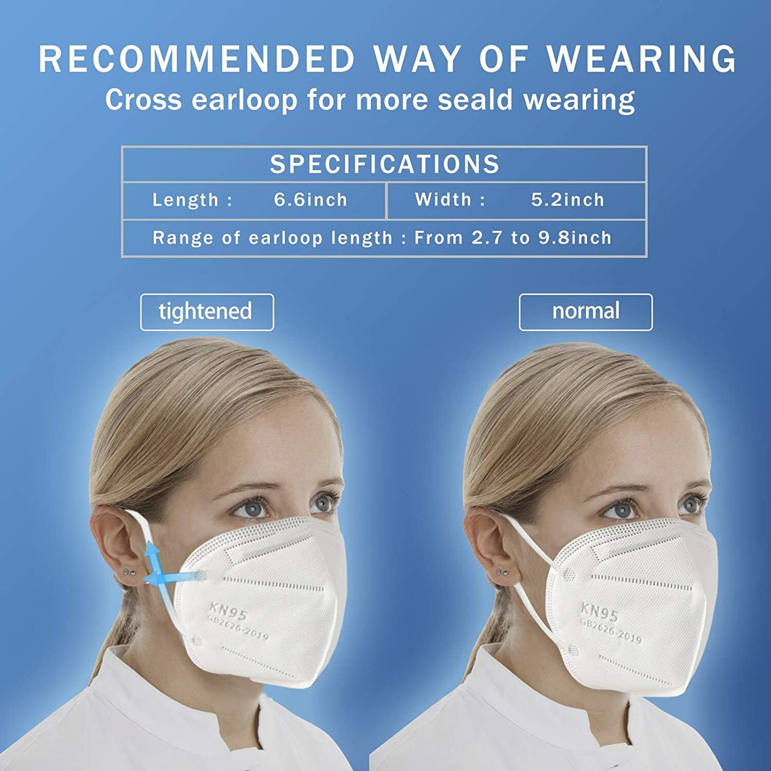 White KN95 Protective 5 Layer Face Mask BFE 95% Disposable KN95 Mask