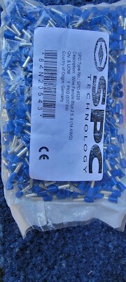 (500-Pk) SPC TECH SPC4520 Ferrules 14 AWG BLUE 2.5, 8 FREE SHIPPING