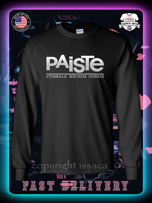 New Paiste CYMBALS Sounds Gongs Logo Men's Long Sleeve American issaca T-Shirt