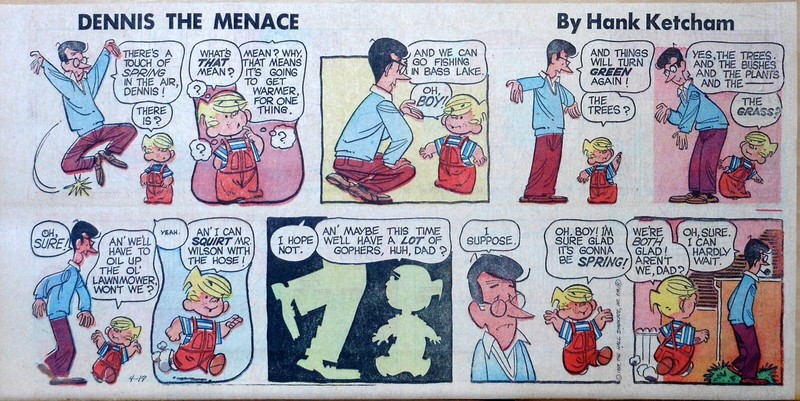 Dennis the Menace by Hank Ketcham - color Sunday comic page - April 19, 1959
