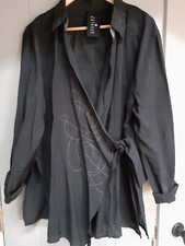 Absolut Silk Mix Embroidered Black Jacket/top L - Xl 46-48 Chest