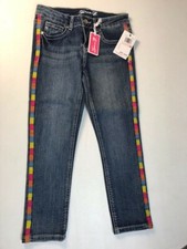 Seven7 Girl's Rainbow Side Stripe Skinny Jeans, Size 10 W 24" X L 20.5" 