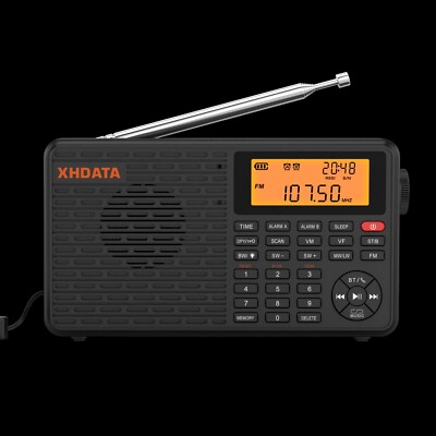 XHDATA D-109 tragbares Radio - AM/SW/MW/FM, Bluetooth, TF-Kartenunterstützung