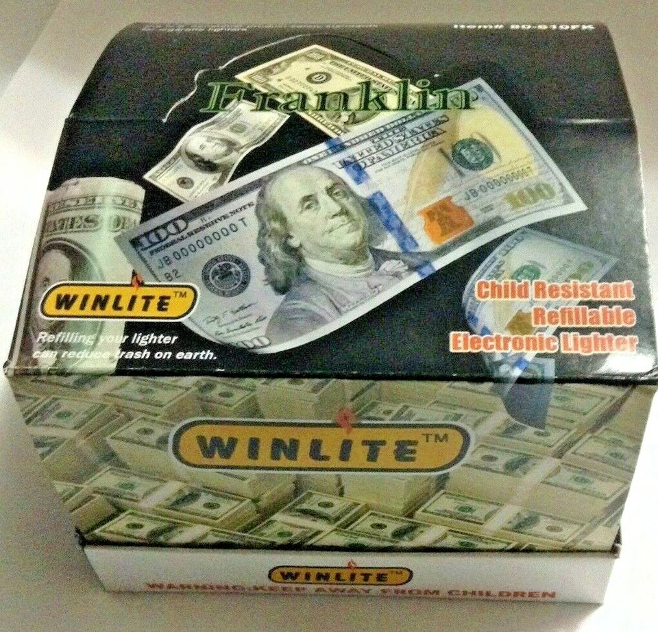 WINLITE Lighter FRANKLIN Theme in a Retail store front Display 50 pcs - Image 3 of 3
