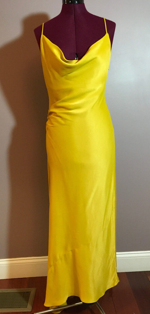 topshop yellow satin slip dress Bridesmaid Dress Topshop Gold Slip Dress Grace Loves Lace Silky Satin Midi  Gold