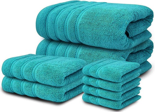 8 Pcs Towel Bale Set 100% Egyptian Cotton Soft XL Big Bath Sheet Face Hand Towel - Picture 48 of 156